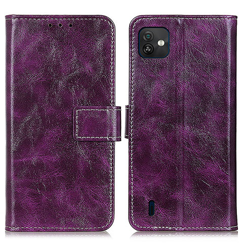 Funda de Cuero Cartera con Soporte Carcasa K04Z para Wiko Y82 Morado