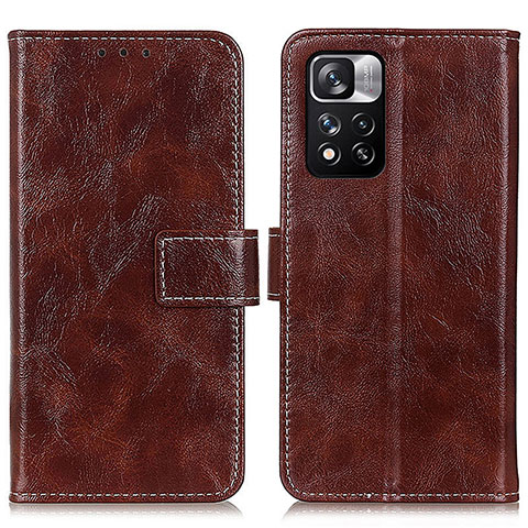 Funda de Cuero Cartera con Soporte Carcasa K04Z para Xiaomi Mi 11i 5G (2022) Marron