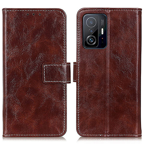 Funda de Cuero Cartera con Soporte Carcasa K04Z para Xiaomi Mi 11T 5G Marron