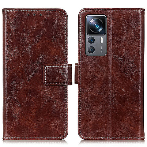 Funda de Cuero Cartera con Soporte Carcasa K04Z para Xiaomi Mi 12T 5G Marron