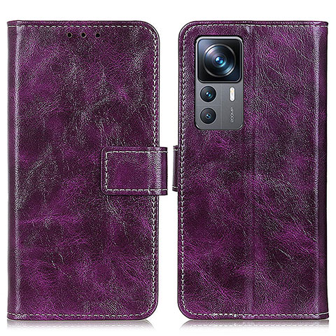 Funda de Cuero Cartera con Soporte Carcasa K04Z para Xiaomi Mi 12T 5G Morado