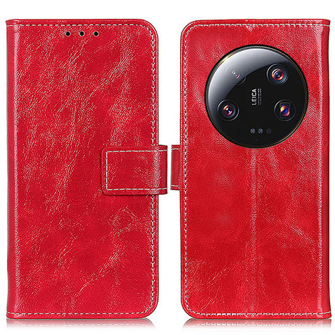 Funda de Cuero Cartera con Soporte Carcasa K04Z para Xiaomi Mi 13 Ultra 5G Rojo