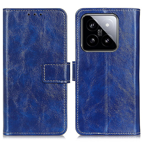 Funda de Cuero Cartera con Soporte Carcasa K04Z para Xiaomi Mi 14 5G Azul