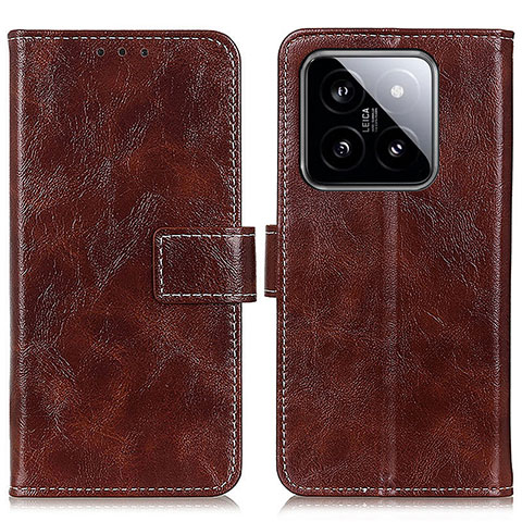 Funda de Cuero Cartera con Soporte Carcasa K04Z para Xiaomi Mi 14 Pro 5G Marron