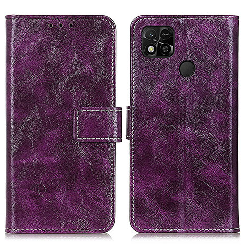 Funda de Cuero Cartera con Soporte Carcasa K04Z para Xiaomi POCO C3 Morado