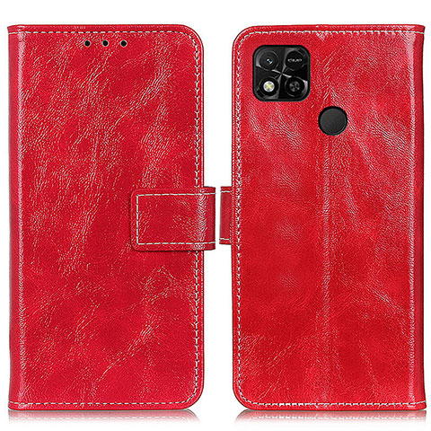 Funda de Cuero Cartera con Soporte Carcasa K04Z para Xiaomi POCO C3 Rojo