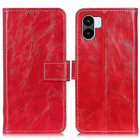 Funda de Cuero Cartera con Soporte Carcasa K04Z para Xiaomi Poco C51 Rojo