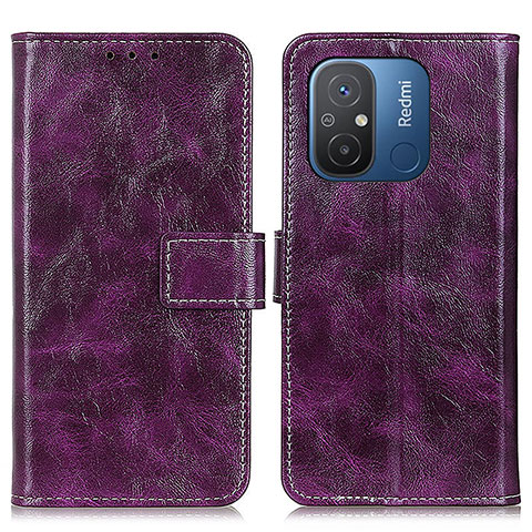 Funda de Cuero Cartera con Soporte Carcasa K04Z para Xiaomi Poco C55 Morado