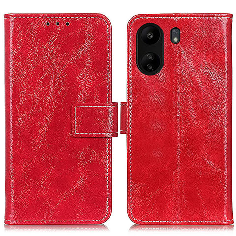 Funda de Cuero Cartera con Soporte Carcasa K04Z para Xiaomi Poco C65 Rojo