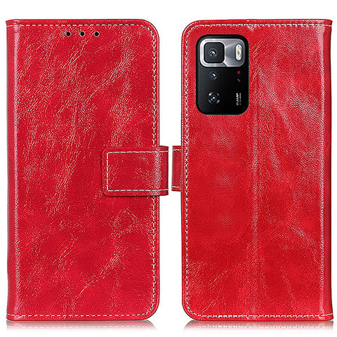 Funda de Cuero Cartera con Soporte Carcasa K04Z para Xiaomi Poco X3 GT 5G Rojo