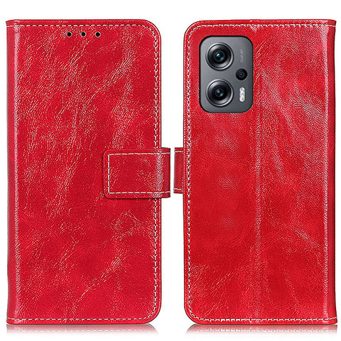 Funda de Cuero Cartera con Soporte Carcasa K04Z para Xiaomi Poco X4 GT 5G Rojo