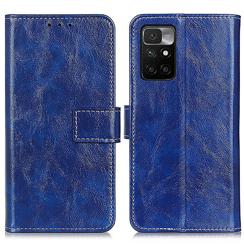 Funda de Cuero Cartera con Soporte Carcasa K04Z para Xiaomi Redmi 10 4G Azul