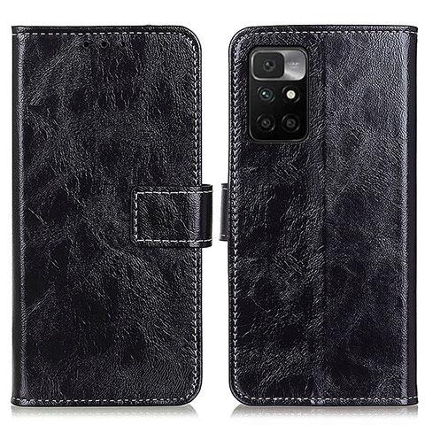 Funda de Cuero Cartera con Soporte Carcasa K04Z para Xiaomi Redmi 10 4G Negro