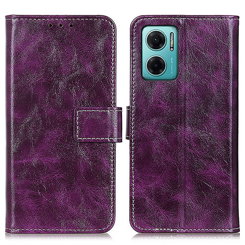 Funda de Cuero Cartera con Soporte Carcasa K04Z para Xiaomi Redmi 10 Prime Plus 5G Morado