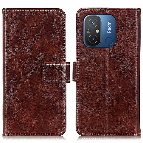 Funda de Cuero Cartera con Soporte Carcasa K04Z para Xiaomi Redmi 12C 4G Marron