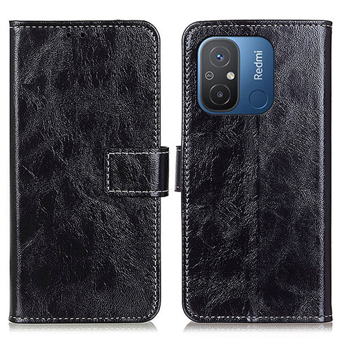 Funda de Cuero Cartera con Soporte Carcasa K04Z para Xiaomi Redmi 12C 4G Negro