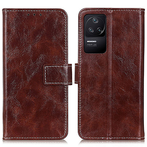 Funda de Cuero Cartera con Soporte Carcasa K04Z para Xiaomi Redmi K40S 5G Marron