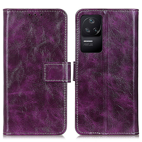 Funda de Cuero Cartera con Soporte Carcasa K04Z para Xiaomi Redmi K40S 5G Morado