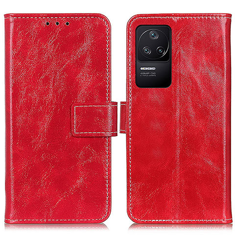 Funda de Cuero Cartera con Soporte Carcasa K04Z para Xiaomi Redmi K40S 5G Rojo