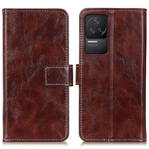 Funda de Cuero Cartera con Soporte Carcasa K04Z para Xiaomi Redmi K50 5G Marron