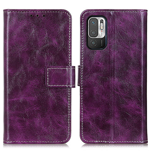 Funda de Cuero Cartera con Soporte Carcasa K04Z para Xiaomi Redmi Note 10 5G Morado