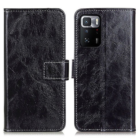 Funda de Cuero Cartera con Soporte Carcasa K04Z para Xiaomi Redmi Note 10 Pro 5G Negro