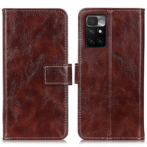 Funda de Cuero Cartera con Soporte Carcasa K04Z para Xiaomi Redmi Note 11 4G (2021) Marron