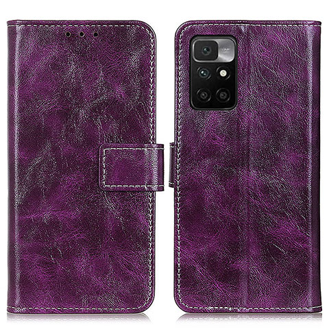 Funda de Cuero Cartera con Soporte Carcasa K04Z para Xiaomi Redmi Note 11 4G (2021) Morado