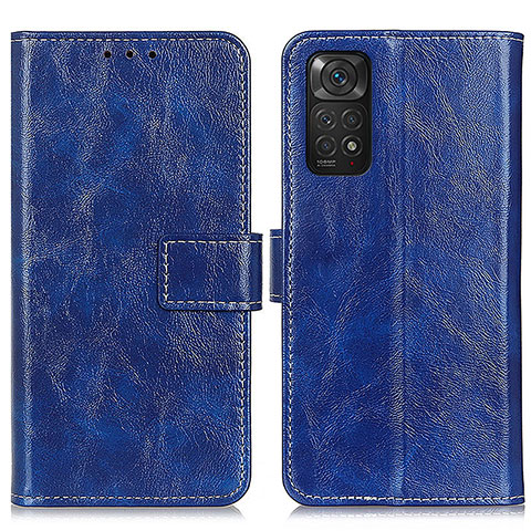 Funda de Cuero Cartera con Soporte Carcasa K04Z para Xiaomi Redmi Note 11 4G (2022) Azul