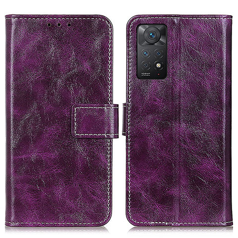 Funda de Cuero Cartera con Soporte Carcasa K04Z para Xiaomi Redmi Note 11 Pro 4G Morado