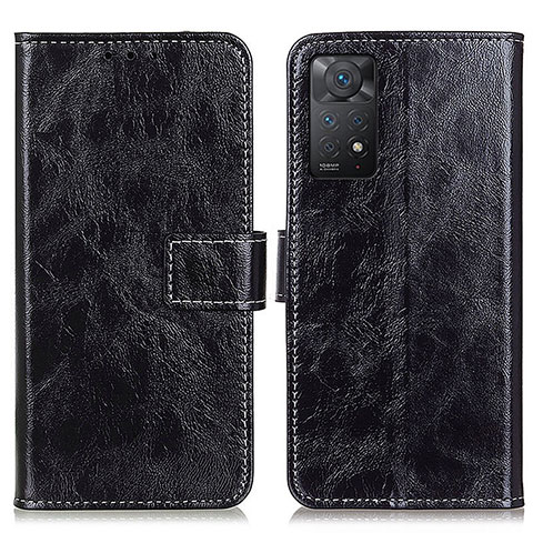 Funda de Cuero Cartera con Soporte Carcasa K04Z para Xiaomi Redmi Note 11 Pro 4G Negro