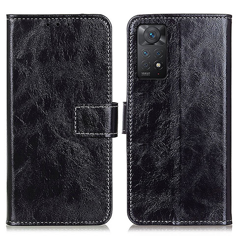 Funda de Cuero Cartera con Soporte Carcasa K04Z para Xiaomi Redmi Note 11 Pro 5G Negro