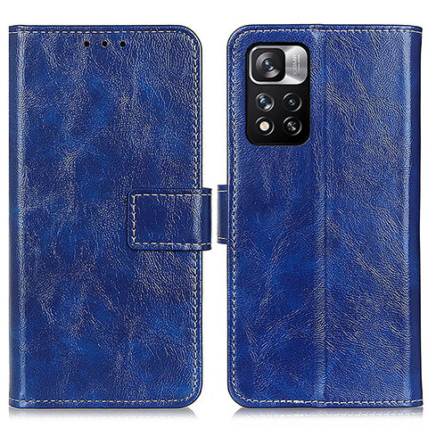 Funda de Cuero Cartera con Soporte Carcasa K04Z para Xiaomi Redmi Note 11 Pro+ Plus 5G Azul