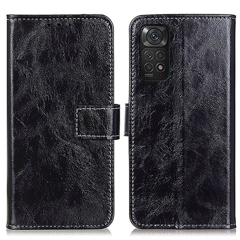 Funda de Cuero Cartera con Soporte Carcasa K04Z para Xiaomi Redmi Note 11S 4G Negro