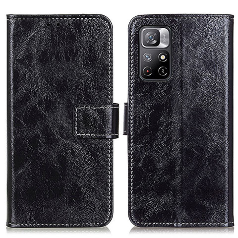 Funda de Cuero Cartera con Soporte Carcasa K04Z para Xiaomi Redmi Note 11S 5G Negro