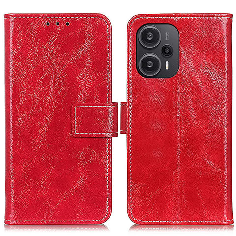 Funda de Cuero Cartera con Soporte Carcasa K04Z para Xiaomi Redmi Note 12 Turbo 5G Rojo