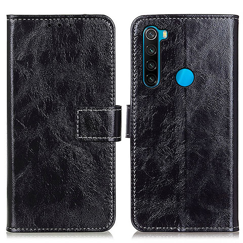 Funda de Cuero Cartera con Soporte Carcasa K04Z para Xiaomi Redmi Note 8 (2021) Negro