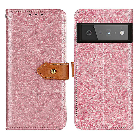 Funda de Cuero Cartera con Soporte Carcasa K05Z para Google Pixel 6 Pro 5G Rosa