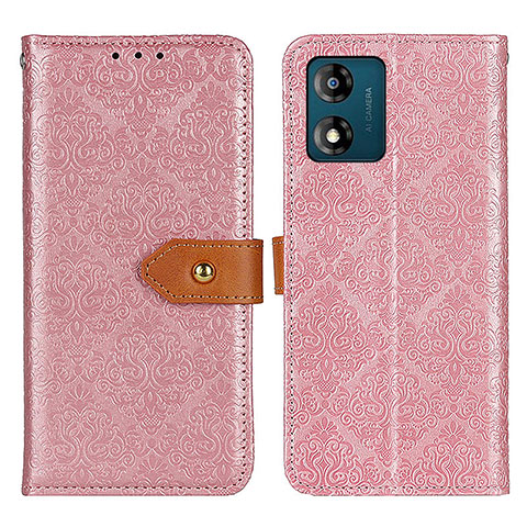 Funda de Cuero Cartera con Soporte Carcasa K05Z para Motorola Moto E13 Rosa