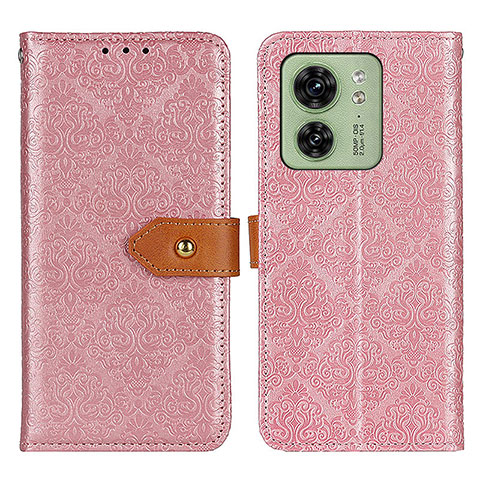 Funda de Cuero Cartera con Soporte Carcasa K05Z para Motorola Moto Edge (2023) 5G Rosa