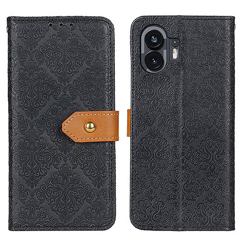 Funda de Cuero Cartera con Soporte Carcasa K05Z para Nothing Phone 2 Negro