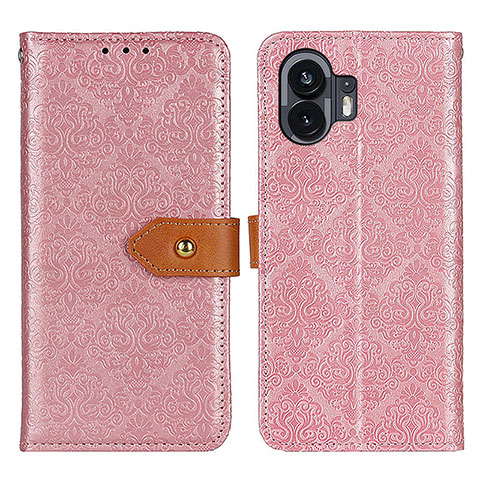 Funda de Cuero Cartera con Soporte Carcasa K05Z para Nothing Phone 2 Rosa