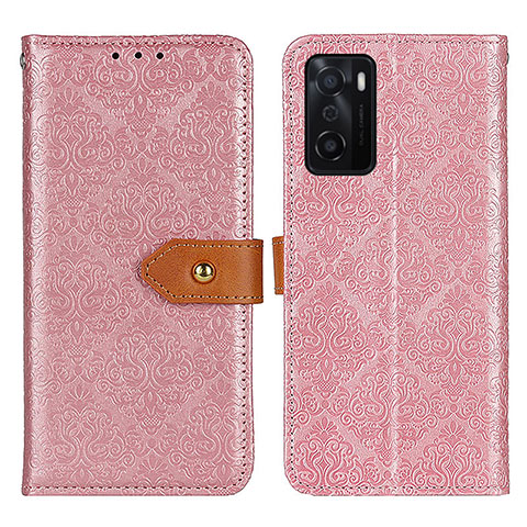 Funda de Cuero Cartera con Soporte Carcasa K05Z para Oppo A55S 5G Rosa