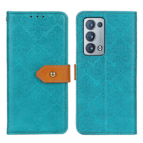 Funda de Cuero Cartera con Soporte Carcasa K05Z para Oppo Reno6 Pro+ Plus 5G Verde