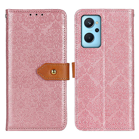 Funda de Cuero Cartera con Soporte Carcasa K05Z para Realme 9i 4G Rosa