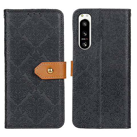 Funda de Cuero Cartera con Soporte Carcasa K05Z para Sony Xperia 5 IV Negro