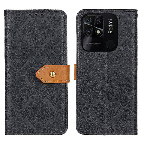 Funda de Cuero Cartera con Soporte Carcasa K05Z para Xiaomi Redmi 10 India Negro