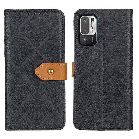 Funda de Cuero Cartera con Soporte Carcasa K05Z para Xiaomi Redmi Note 10 5G Negro