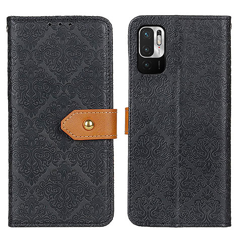 Funda de Cuero Cartera con Soporte Carcasa K05Z para Xiaomi Redmi Note 10 JE 5G Negro