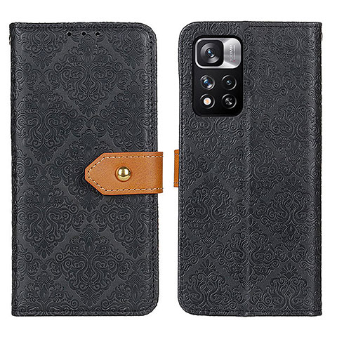 Funda de Cuero Cartera con Soporte Carcasa K05Z para Xiaomi Redmi Note 11 Pro+ Plus 5G Negro